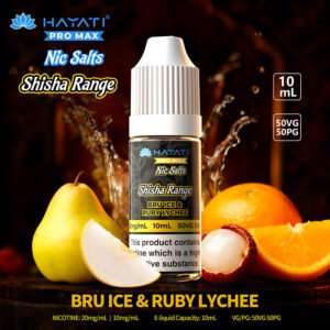 Hayati Pro Max Nic Salt Shisha – Bru Ice & Ruby Lychee