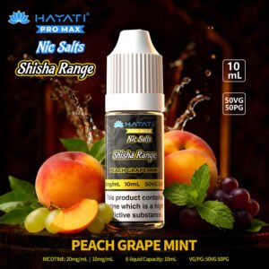 Hayati Pro Max Nic Salt Shisha – Peach Grape Mint